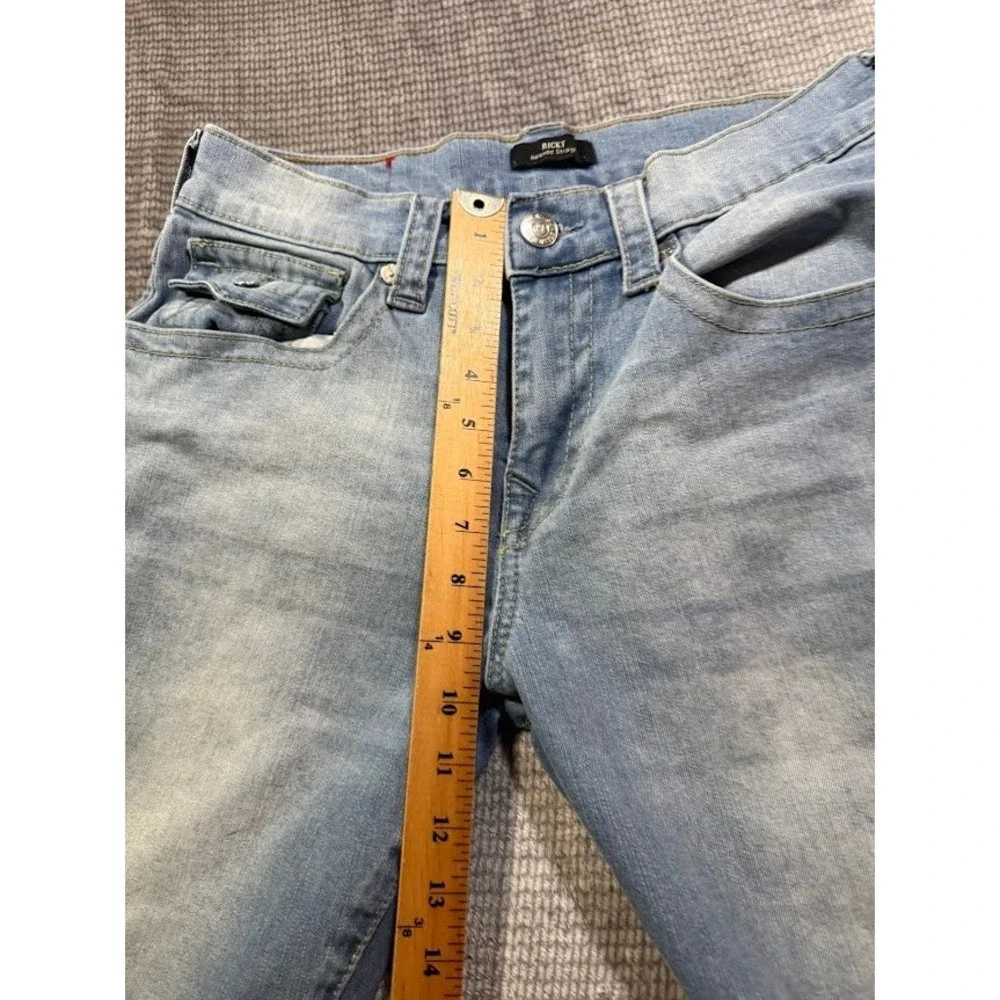 True Religion Ricky Relaxed Straight Jeans Light Flap Mens 32X32 Stretch Denim